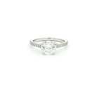 Round Brilliant Diamond Engagement Ring in Platinum with Pavé Band - Jackson Hole Jewelry Company