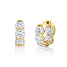 18K Yellow Gold Round Brilliant Diamond Huggie Hoop Earrings – 7.00 CTTW - Jackson Hole Jewelry Company