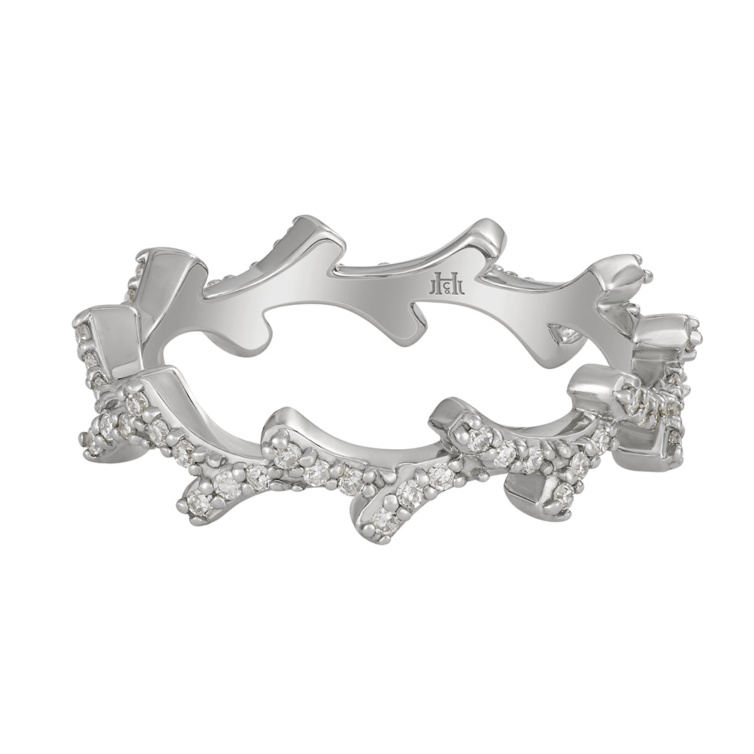 Diamond Antler Eternity Stacking Ring in 14K Gold – Jackson Hole ...