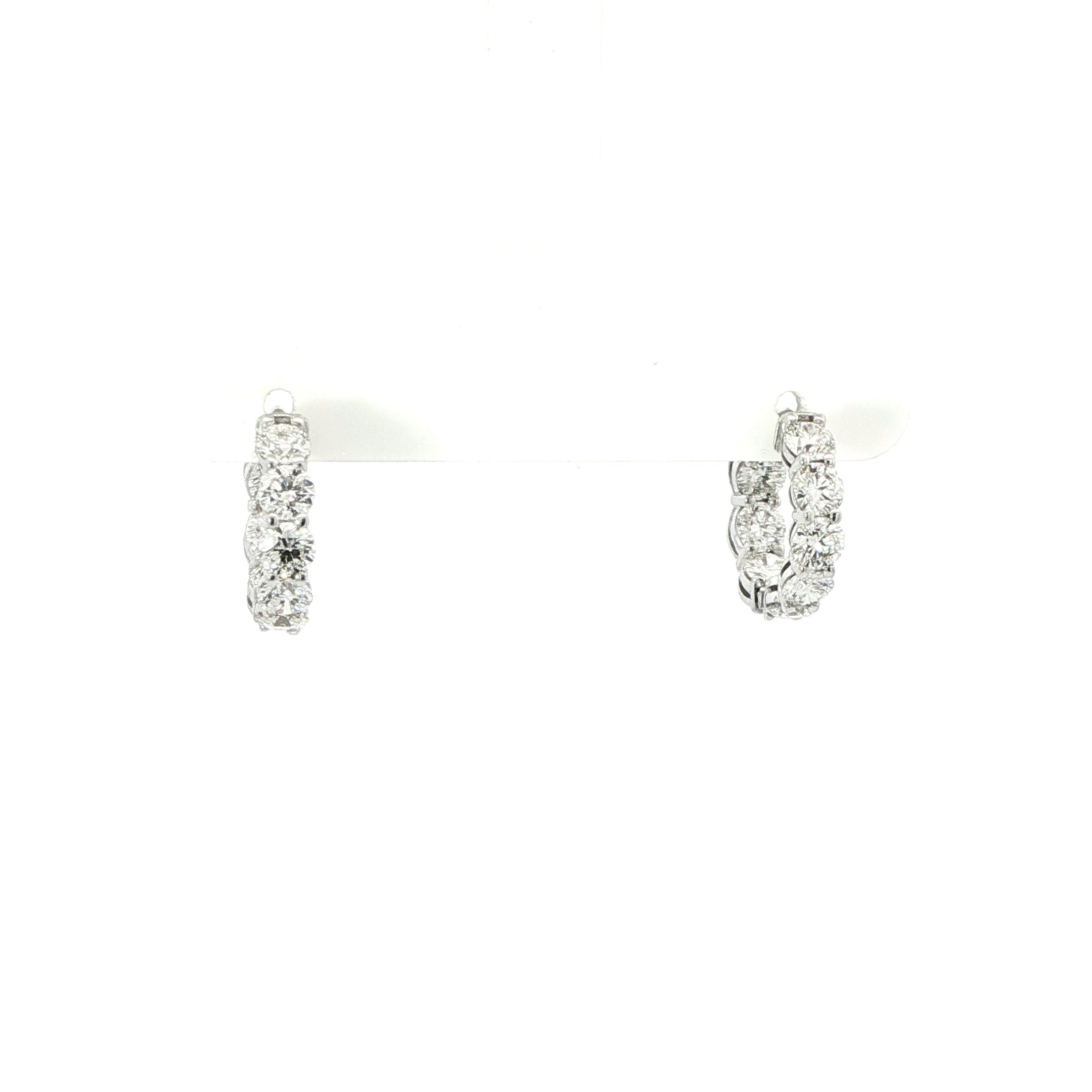 Round Brilliant Diamond Hoop Earrings in 18K Gold - Jackson Hole Jewelry Company