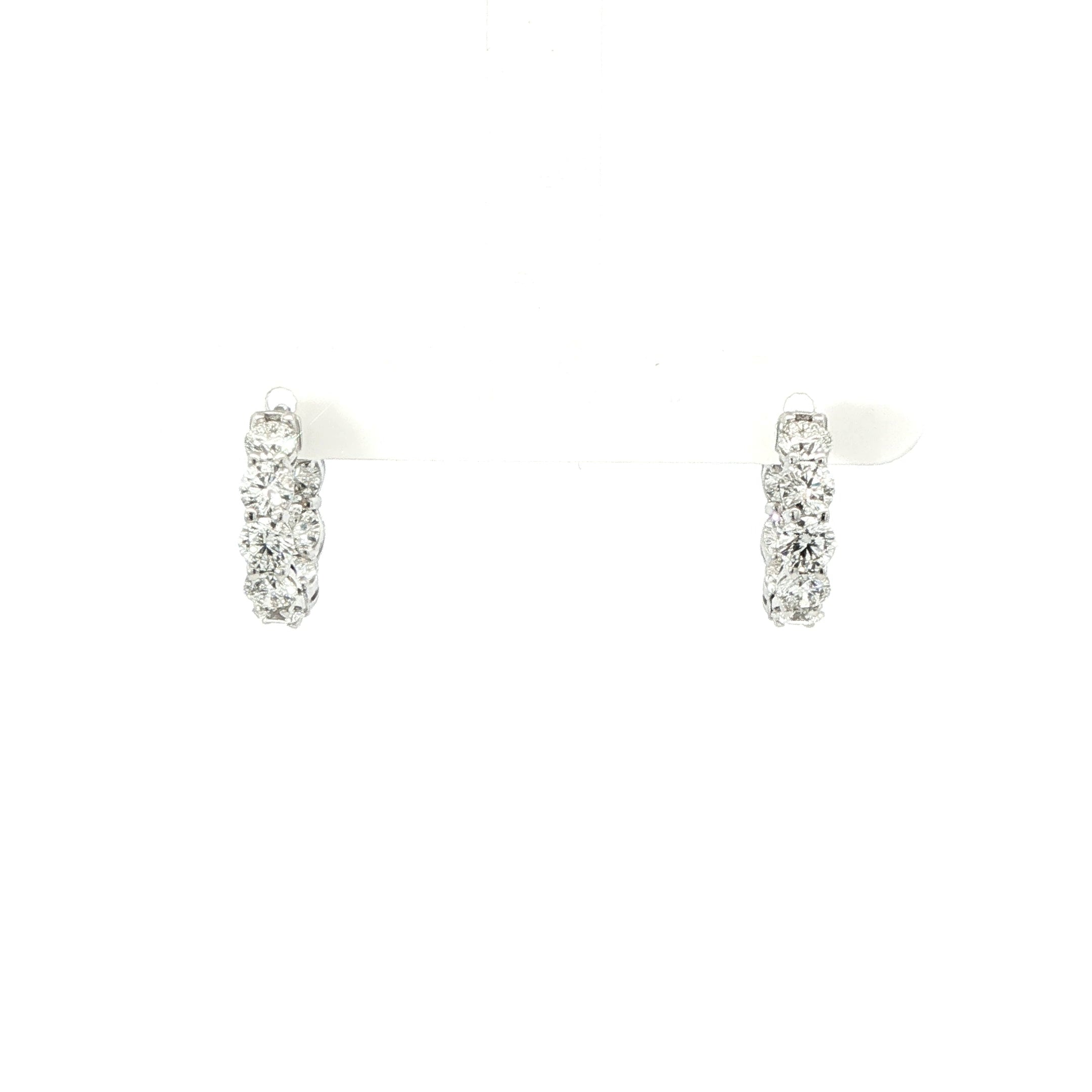 Round Brilliant Diamond Hoop Earrings in 18K Gold - Jackson Hole Jewelry Company