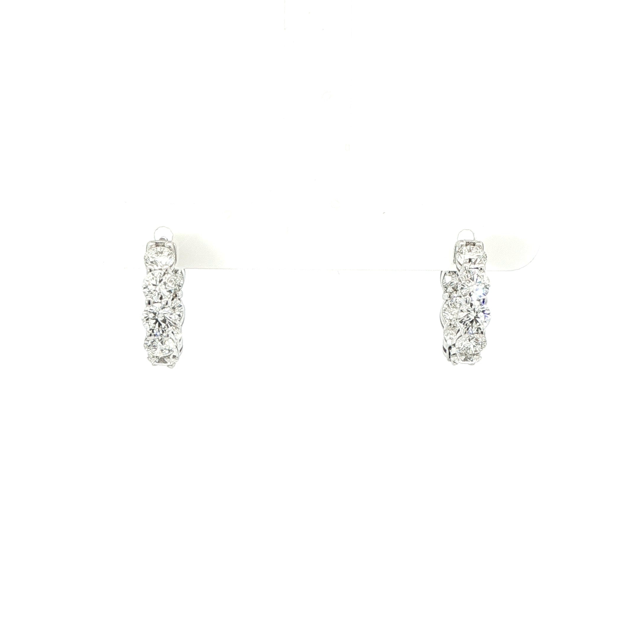 Round Brilliant Diamond Hoop Earrings in 18K Gold - Jackson Hole Jewelry Company
