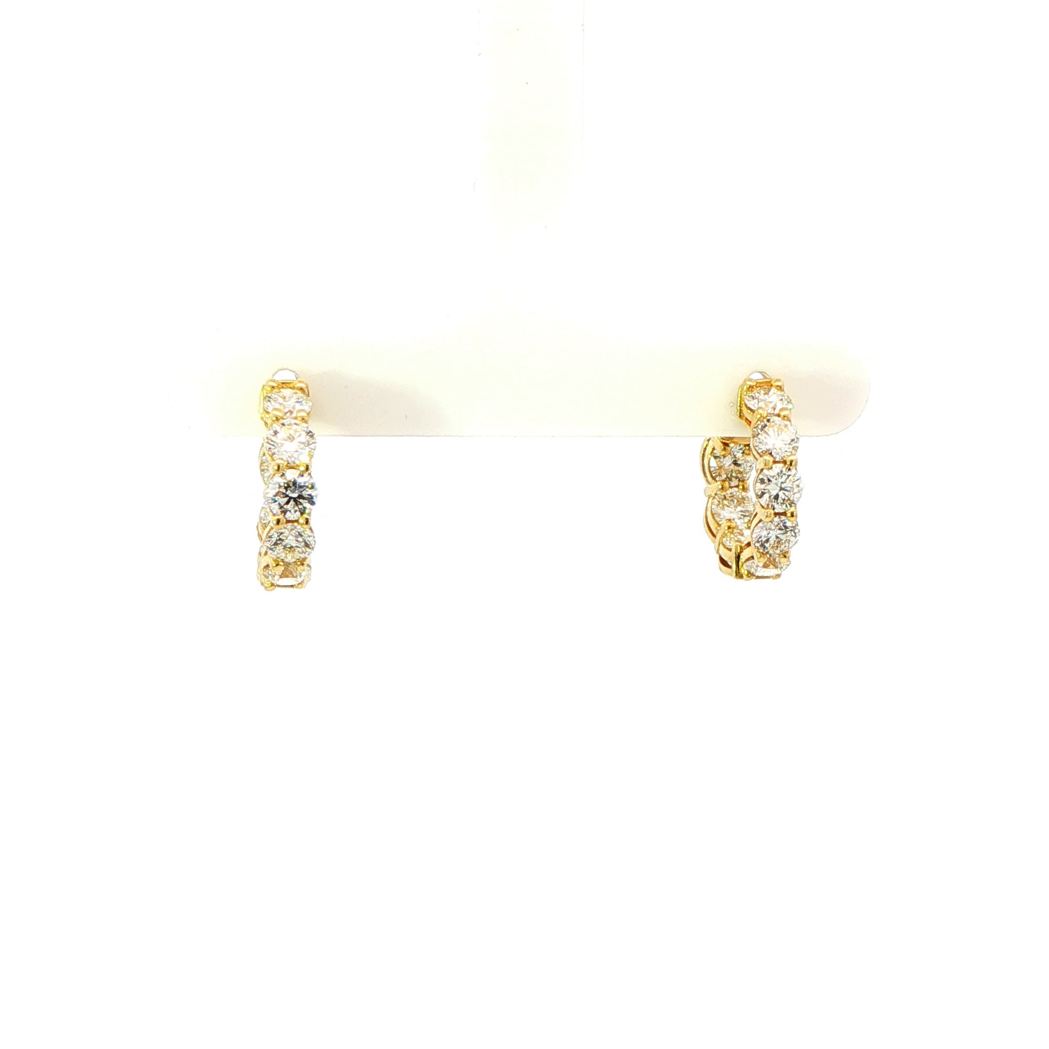 Round Brilliant Diamond Hoop Earrings in 18K Gold - Jackson Hole Jewelry Company