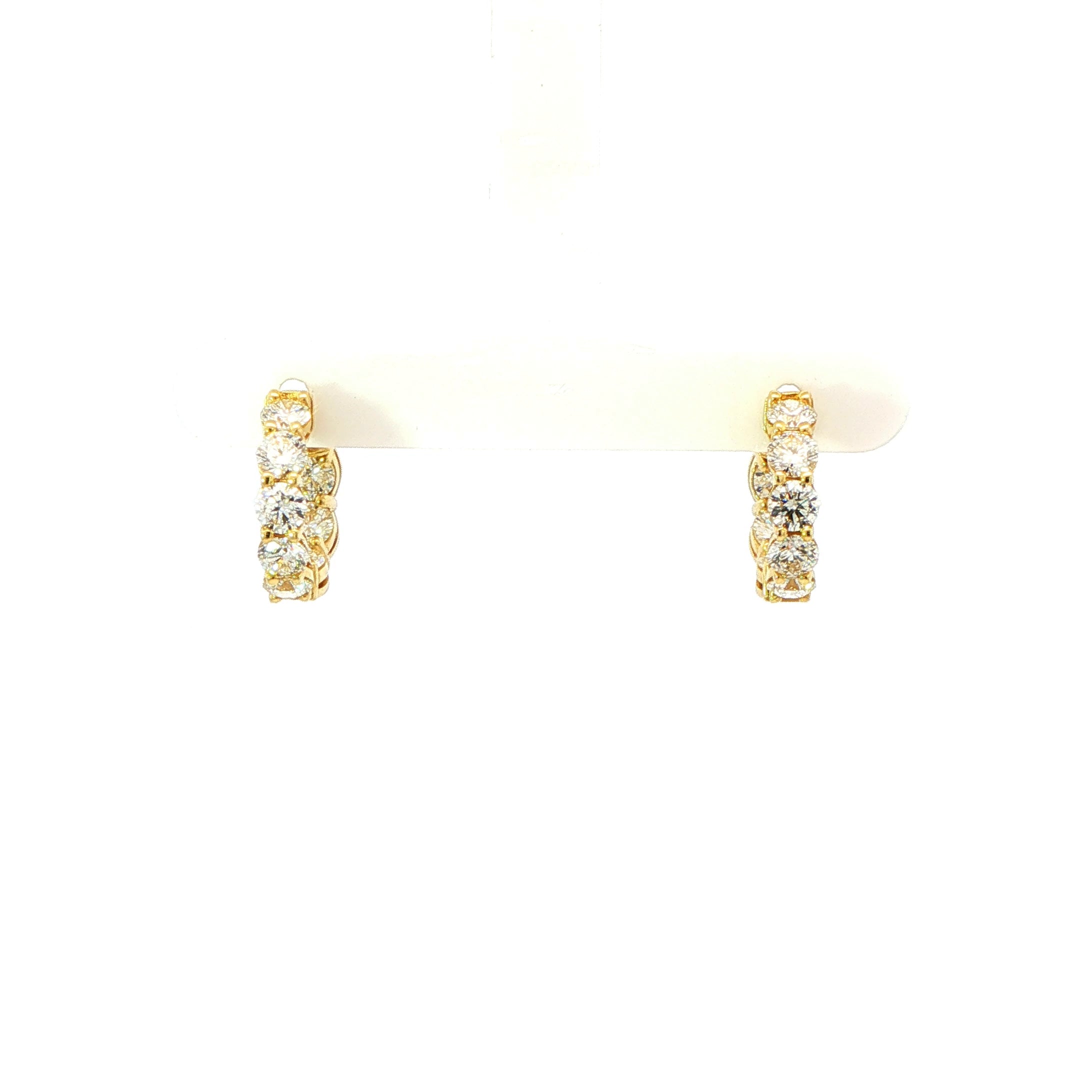 Round Brilliant Diamond Hoop Earrings in 18K Gold - Jackson Hole Jewelry Company