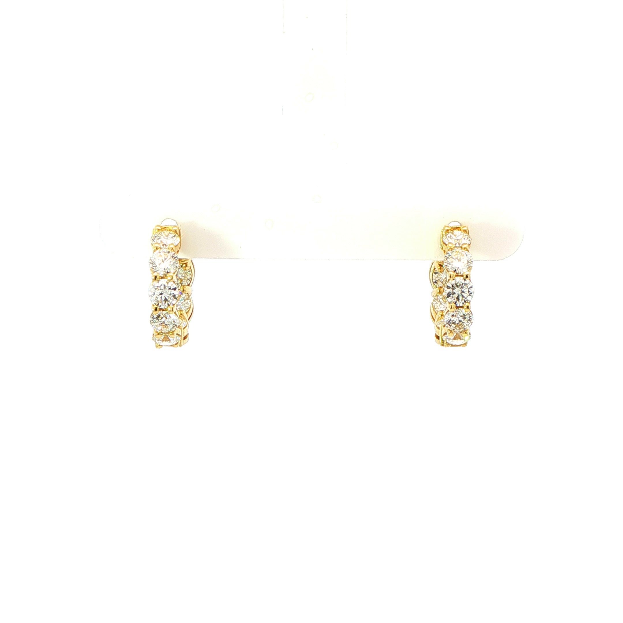 Round Brilliant Diamond Hoop Earrings in 18K Gold - Jackson Hole Jewelry Company