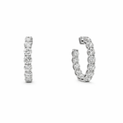 Round Brilliant Diamond Hoop Earrings in 18K White Gold 5.64 Cttw - Jackson Hole Jewelry Company