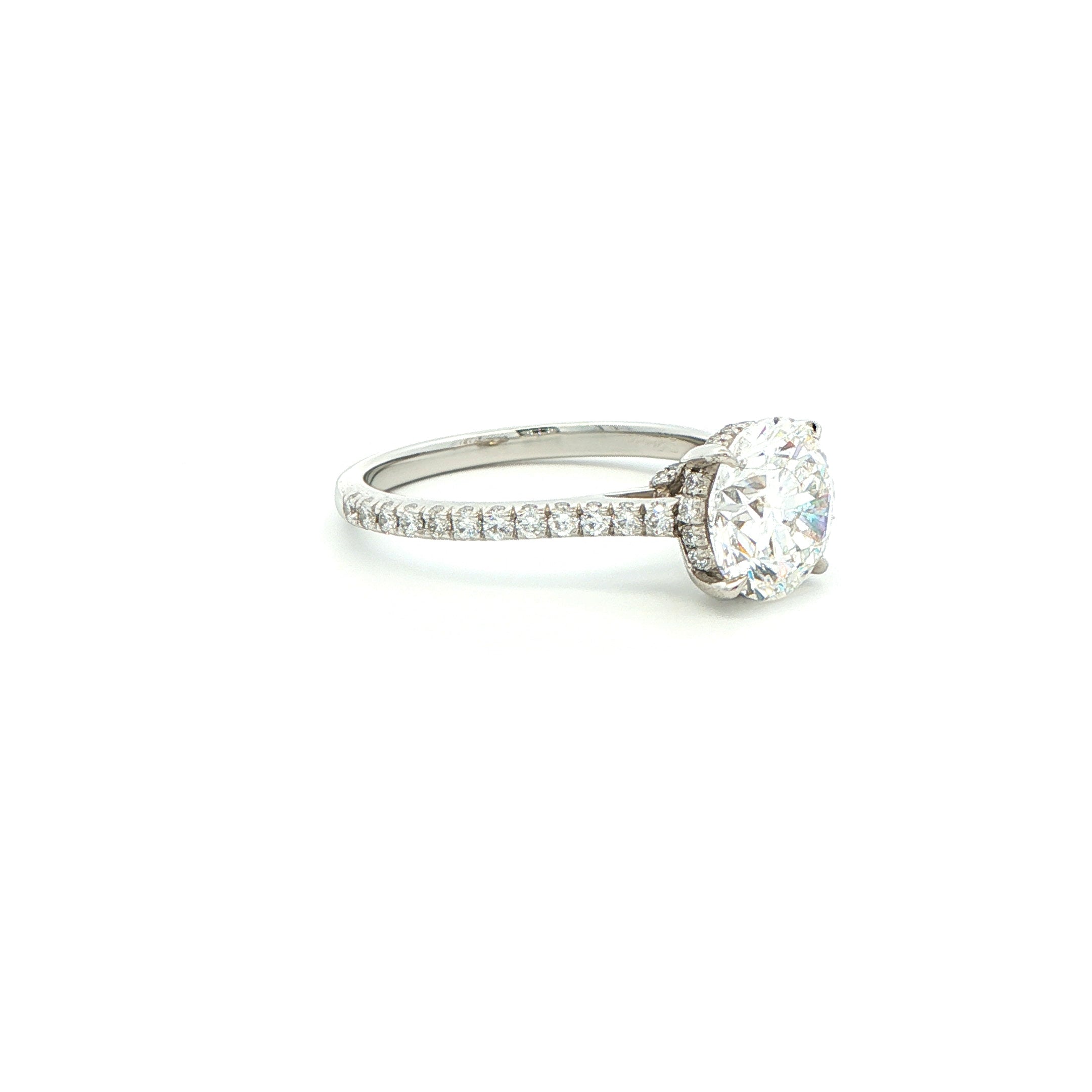Round Brilliant Diamond Engagement Ring in Platinum - Jackson Hole Jewelry Company