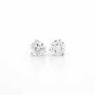 3 Prong Round Brilliant Diamond Stud Earrings in 18K White Gold 6.03 Cttw - Jackson Hole Jewelry Company