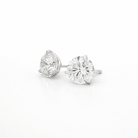 3 Prong Round Brilliant Diamond Stud Earrings in 18K White Gold 6.03 Cttw - Jackson Hole Jewelry Company