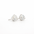 3 Prong Round Brilliant Diamond Stud Earrings in 18K White Gold 6.03 Cttw - Jackson Hole Jewelry Company