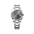 Rolex Datejust 41mm Dark Rhodium Dial Fluted Bezel SS/WG Oyster - Jackson Hole Jewelry Company