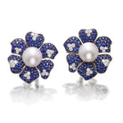 PICCHIOTTI - White Diamond, Blue Sapphire & South Sea Pearl Earrings in 18K White Gold - Jackson Hole Jewelry Company