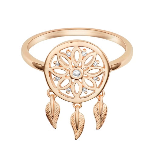 Teton Dreamcatcher Collection Ring With Diamonds Set in 18K Gold - Jackson Hole Jewelry Company
