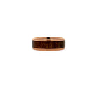 Lashbrook Men’s Ring with Walnut Inlay and Rose Gold FGE Edge and Sleeve - Jackson Hole Jewelry Company