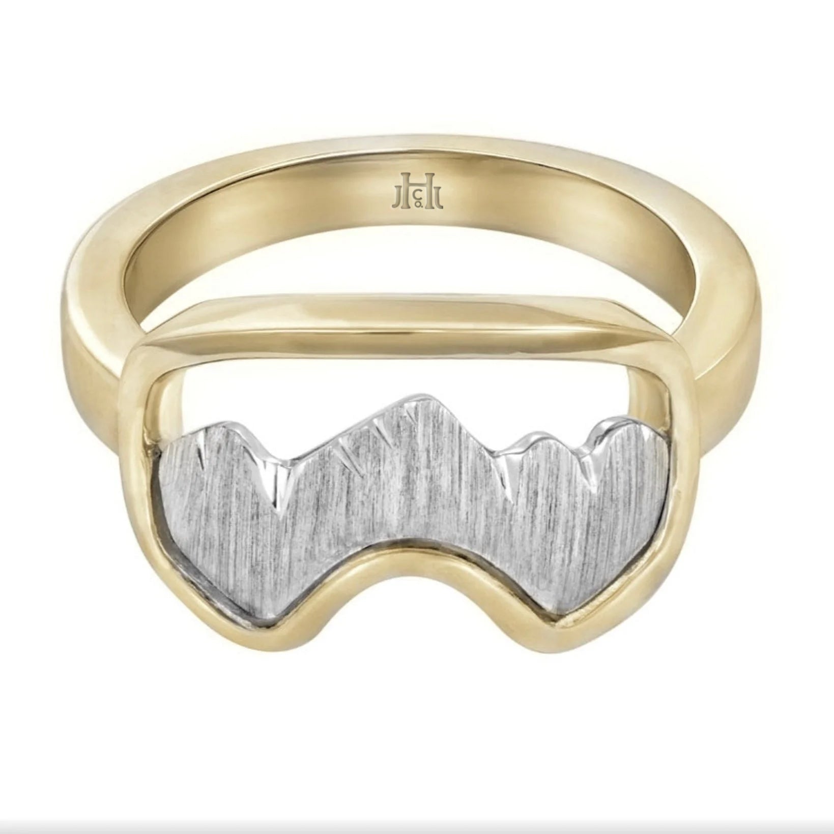 14K Yellow and White Gold Teton Ski Goggle Ring – Jackson Hole