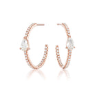 18K Rose Gold Hoop Earrings with Pear Diamonds - Jackson Hole Jewelry Company