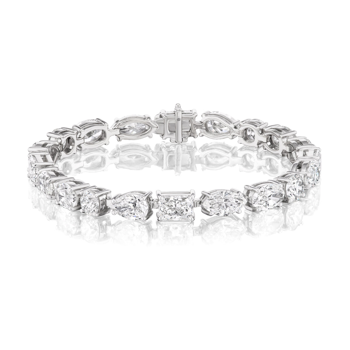 18K White Gold Mixed Cut Diamond Bracelet – 19.05 Carats - Jackson Hole Jewelry Company