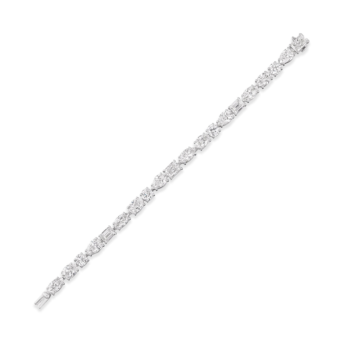18K White Gold Mixed Cut Diamond Bracelet – 19.05 Carats - Jackson Hole Jewelry Company