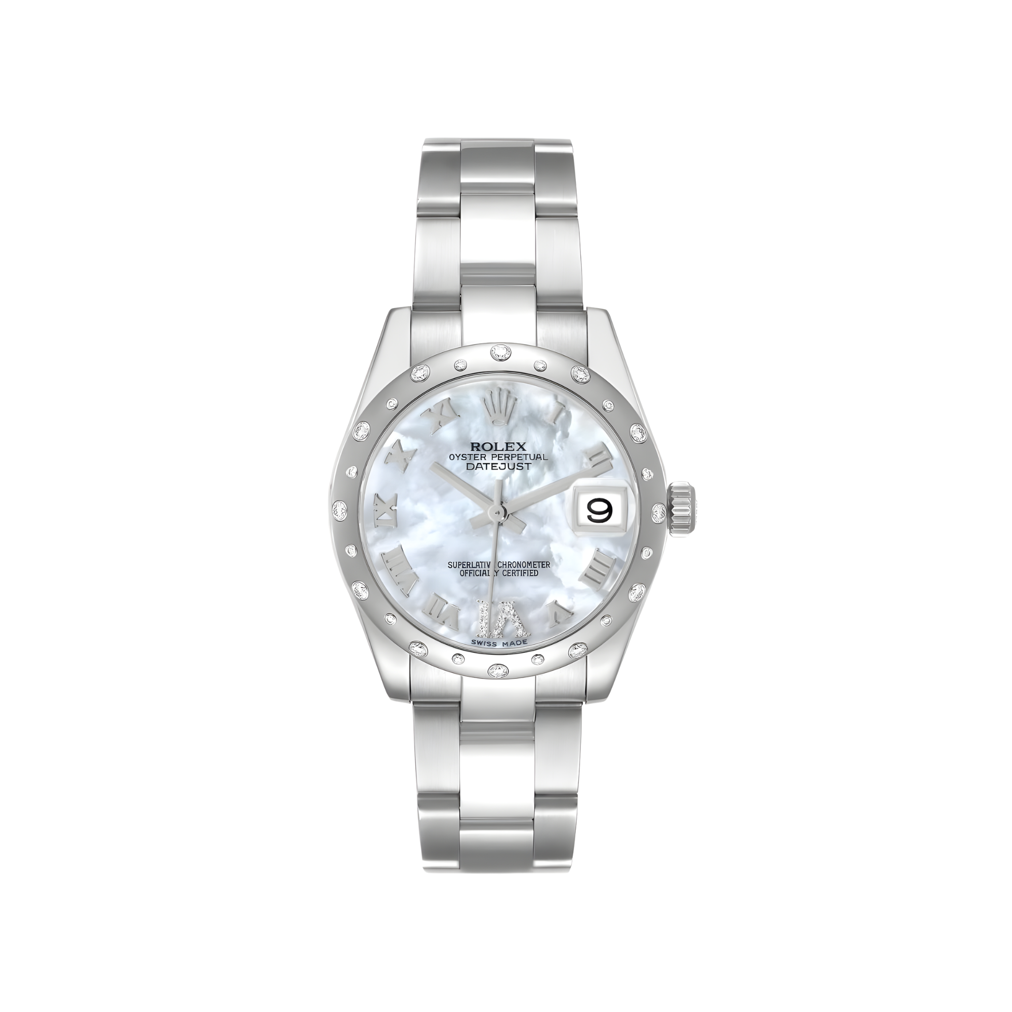 Rolex Datejust 31mm Mother of Pearl Diamond Dial Fluted in Steel and White Gold on Jubilee - Jackson Hole Jewelry Company