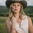 Hinged Teton Outline Stacking Bracelet in 18K Rose Gold - Jackson Hole Jewelry Company