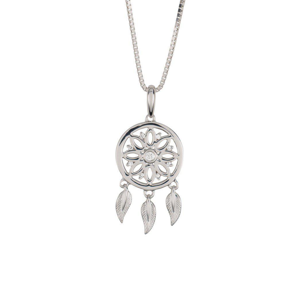 Teton Dreamcatcher Collection Pendant With Diamonds Set in 18K Gold - Jackson Hole Jewelry Company