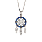 18K Gold with Diamond and Blue Sapphire Dreamcatcher Pendant - Jackson Hole Jewelry Company