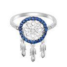 8K Gold with Diamond and Blue Sapphire Dreamcatcher Ring - Jackson Hole Jewelry Company