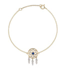18K Gold with Diamond and Blue Sapphire Dreamcatcher Bracelet - Jackson Hole Jewelry Company