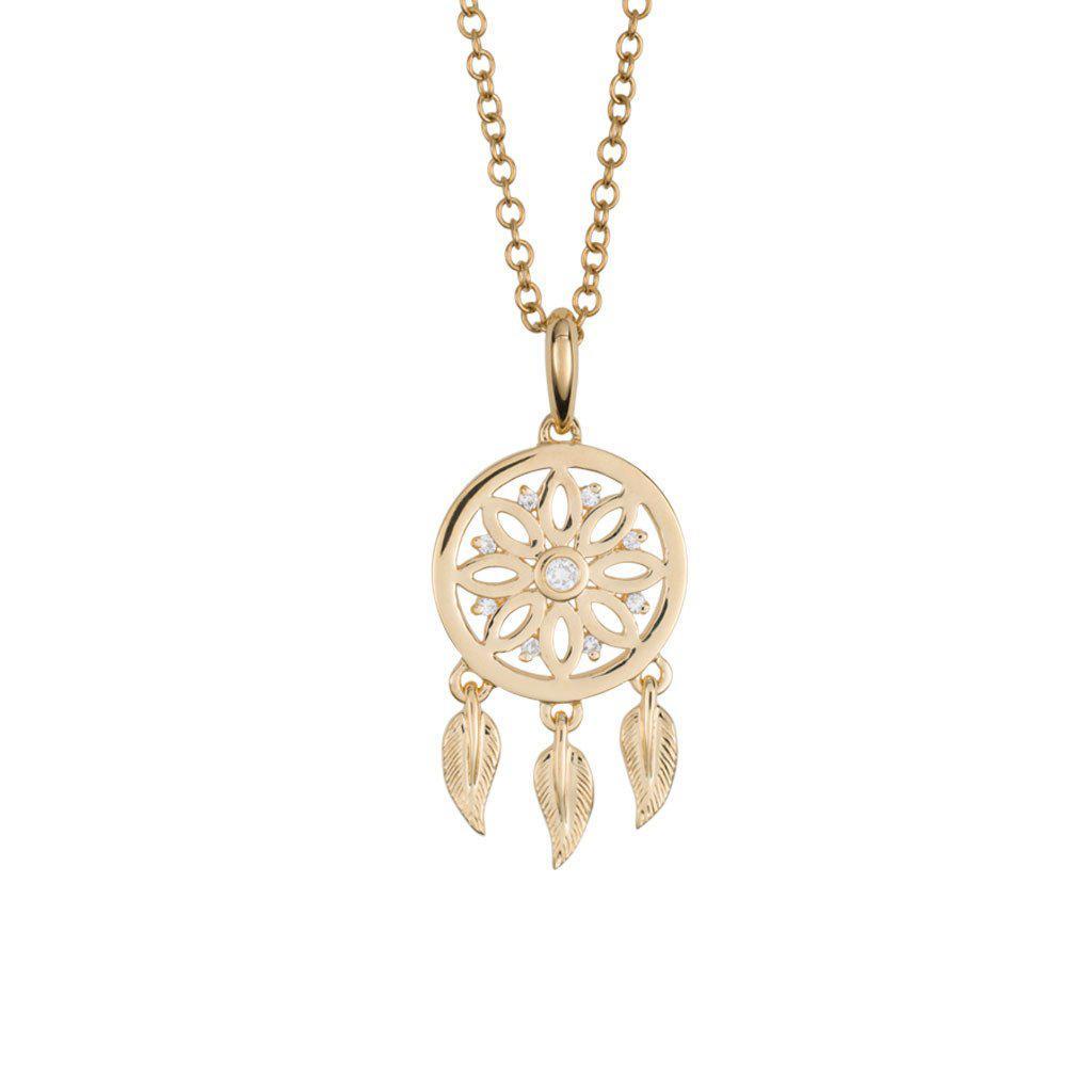 Teton Dreamcatcher Collection Pendant With Diamonds Set in 18K Gold - Jackson Hole Jewelry Company
