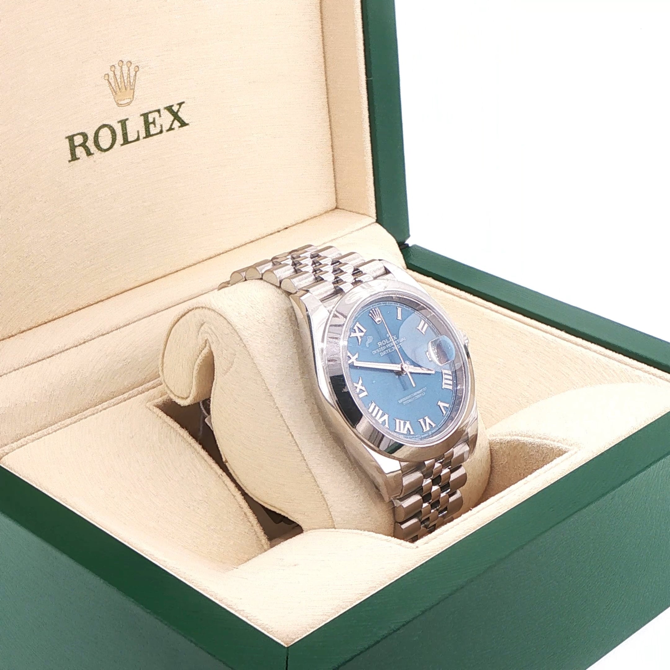 Rolex Datejust 41 in Oystersteel with Blue Roman Dial on Jubilee (Box & Card, 2022) - Jackson Hole Jewelry Company