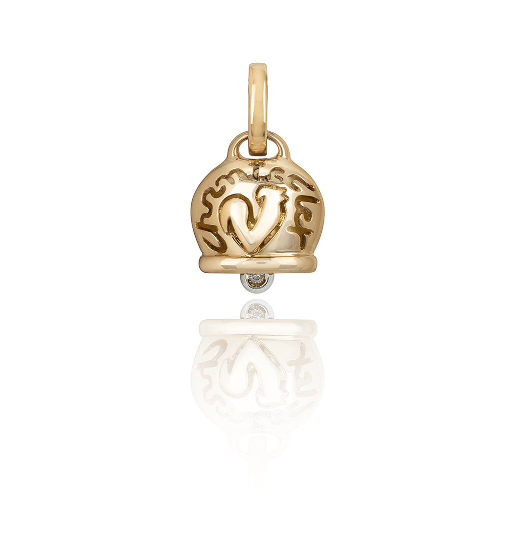 CHANTECLER CAMPANELLA CHARM 18K GOLD & DIAMOND CHARM - Jackson Hole Jewelry Company