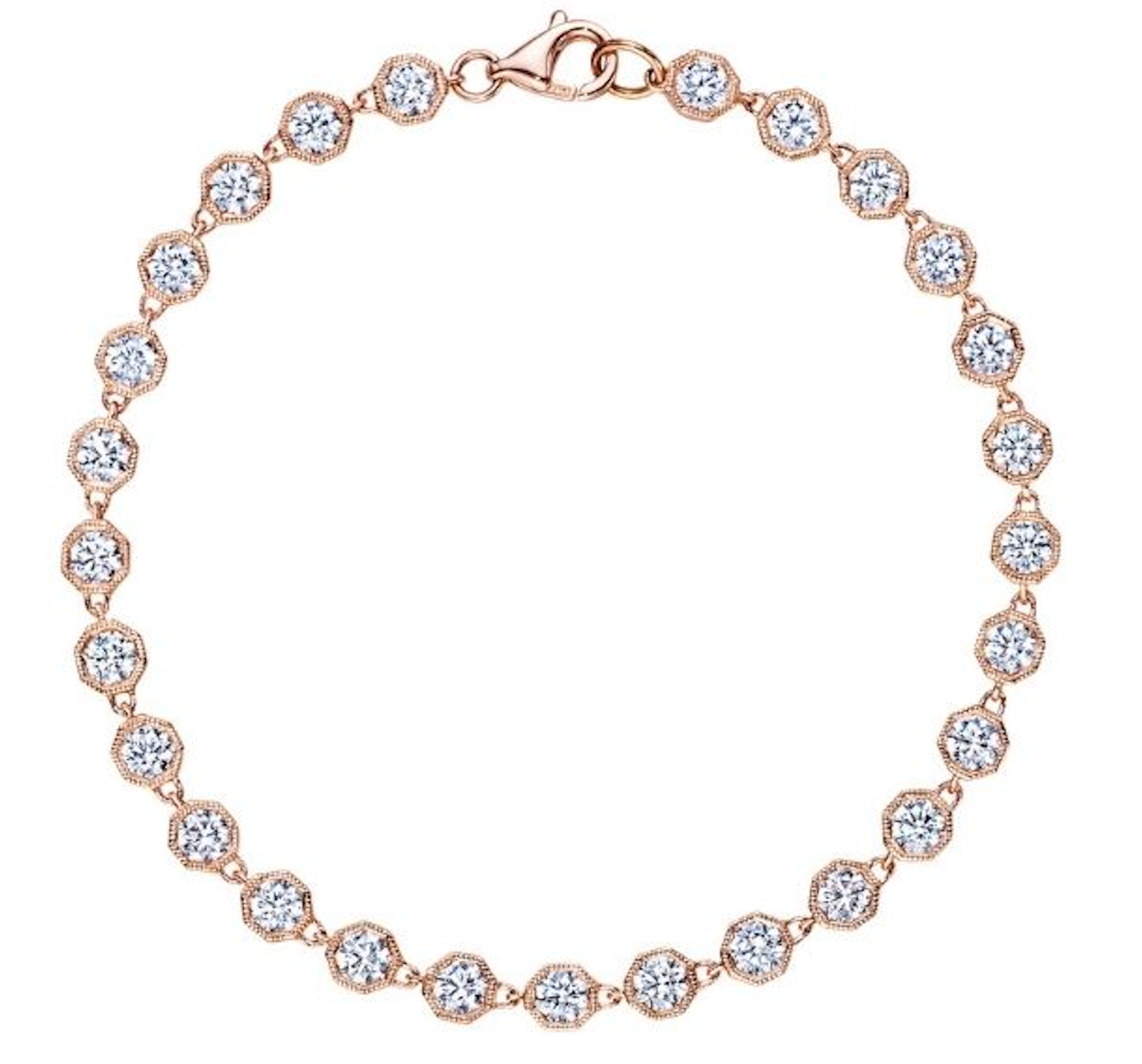Broadway Collection 18K Rose Gold Necklace with White Diamonds - 3.30 CTTW - Jackson Hole Jewelry Company