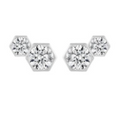Hex 18K White Gold Studs with White Diamonds - Jackson Hole Jewelry Company
