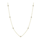Broadway Collection 18K Yellow Gold Necklace with 13 and 19 White Diamonds - Jackson Hole Jewelry Company
