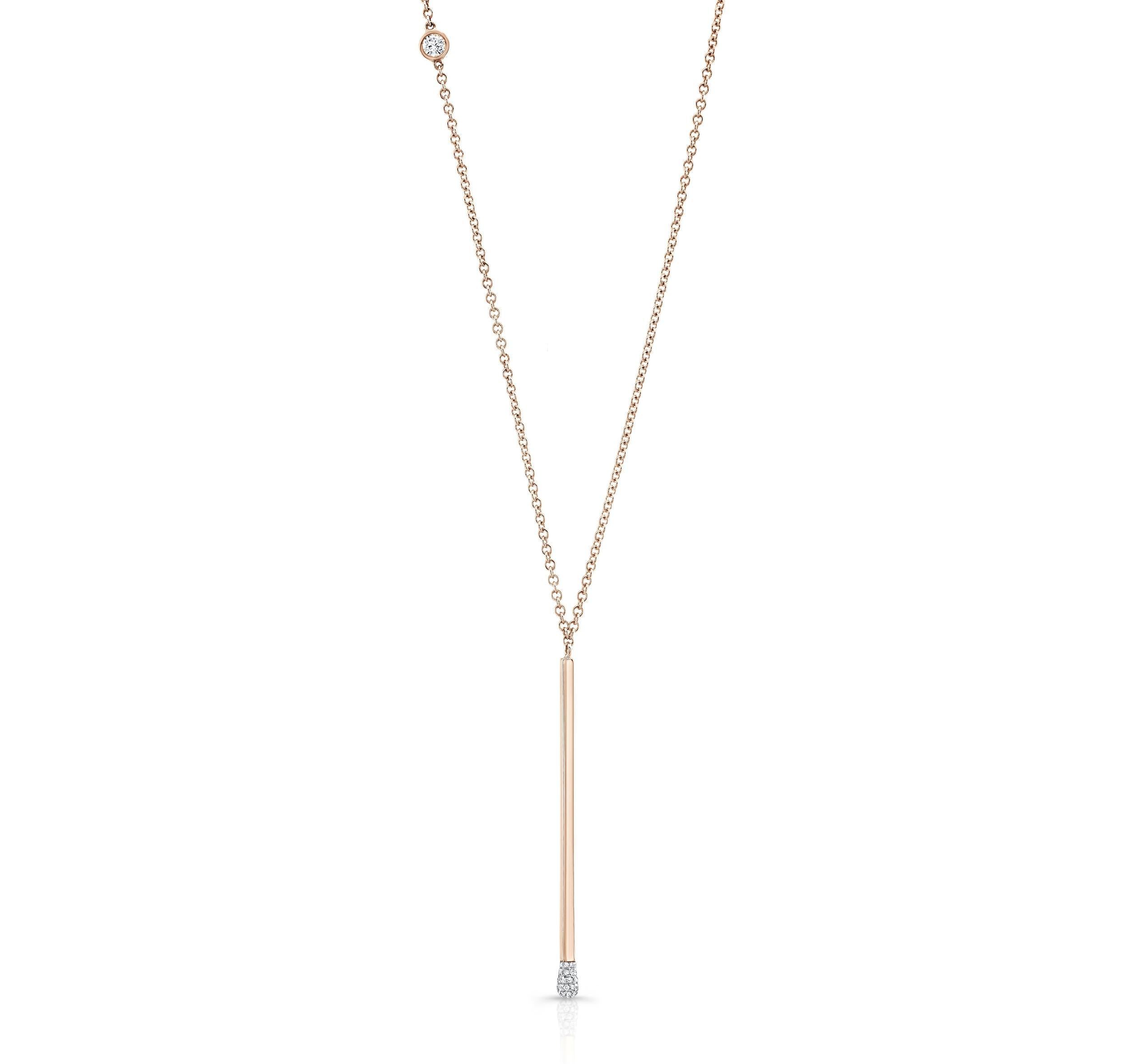 18k Rose Gold Matchstick Pendant - Jackson Hole Jewelry Company