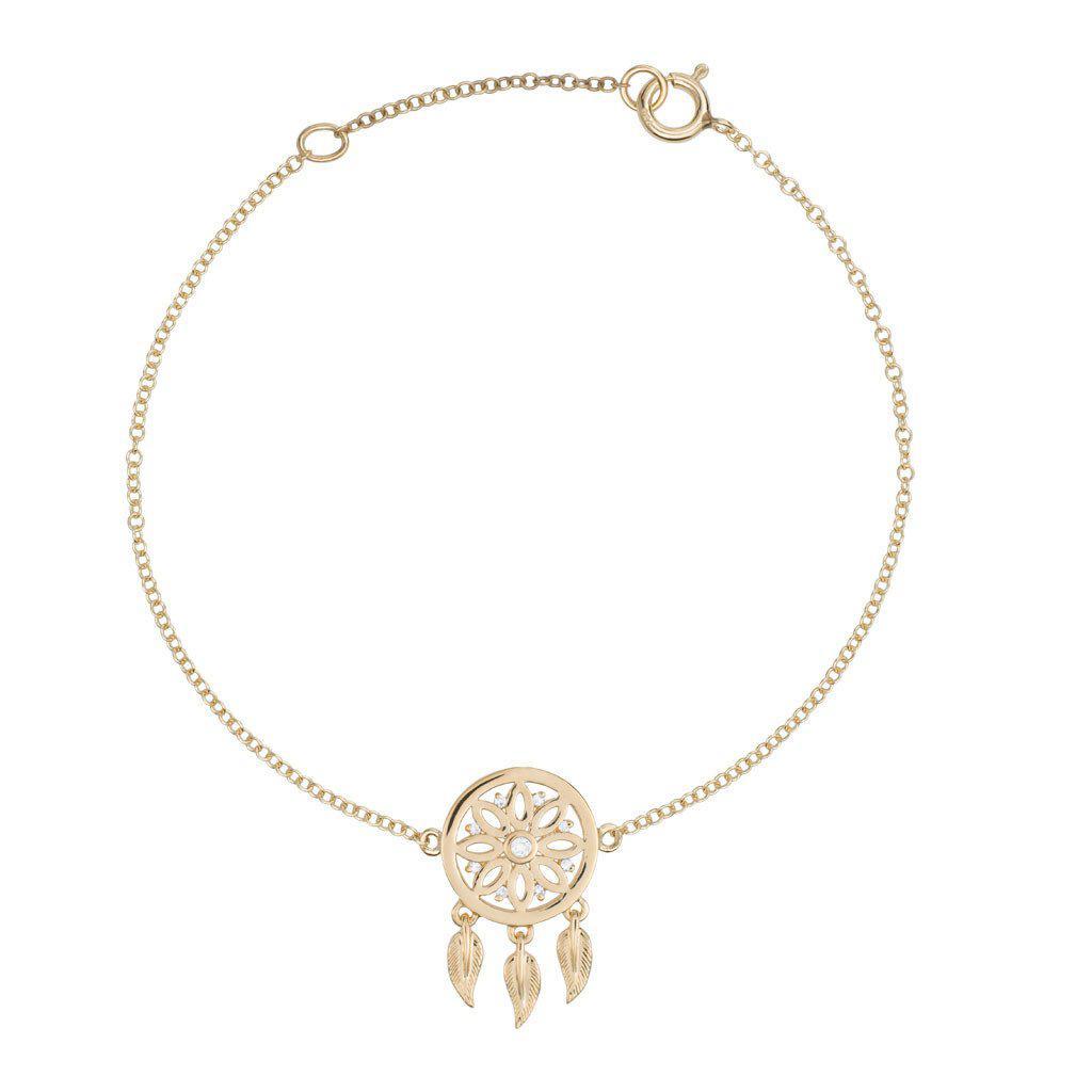 18K Gold With Diamonds Dreamcatcher Bracelet - Jackson Hole Jewelry Company