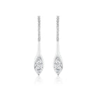 White Gold Drop Earrings with Marquise & Round Cut Diamonds - Jackson Hole Jewelry Company