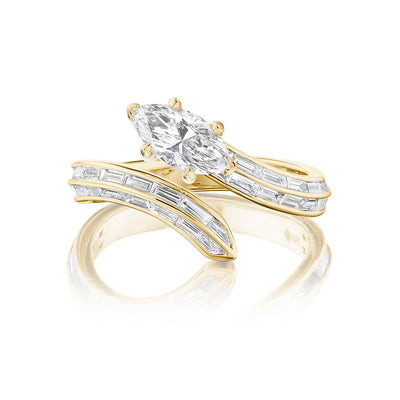 Empire Serpant Diamond Ring in 18K Yellow Gold - Jackson Hole Jewelry Company