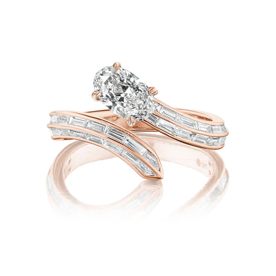 Empire Serpant Diamond Ring in 18K Rose Gold - Jackson Hole Jewelry Company