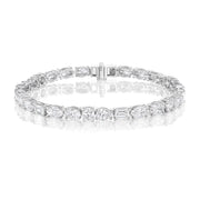 Mixed Diamond Tennis Bracelet in 18K White Gold - Jackson Hole Jewelry Company