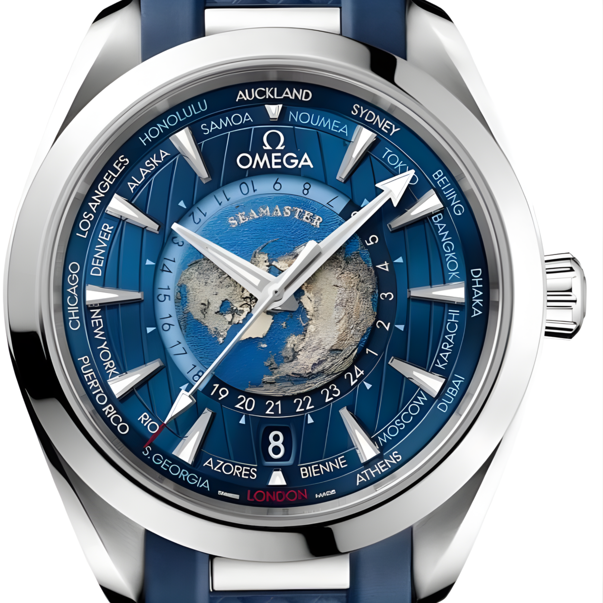 Omega – Seamaster Aqua Terra 150M Co-Axial Master Chronometer GMT Worldtimer 43mm (2022) - Jackson Hole Jewelry Company