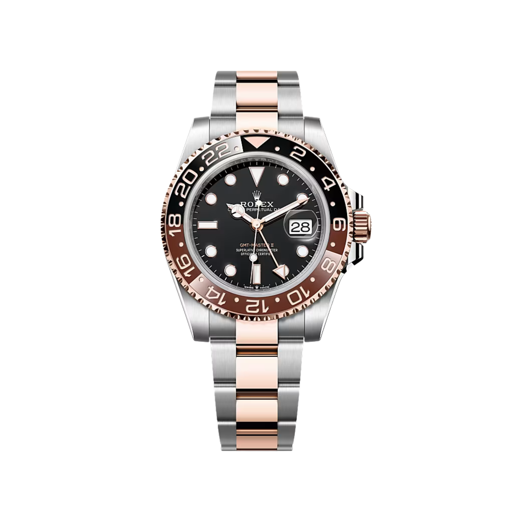 Rolex GMT Master II “Root Beer” 40mm Everose Rolesor with Black Dial and Cerachrom Bezel - Jackson Hole Jewelry Company