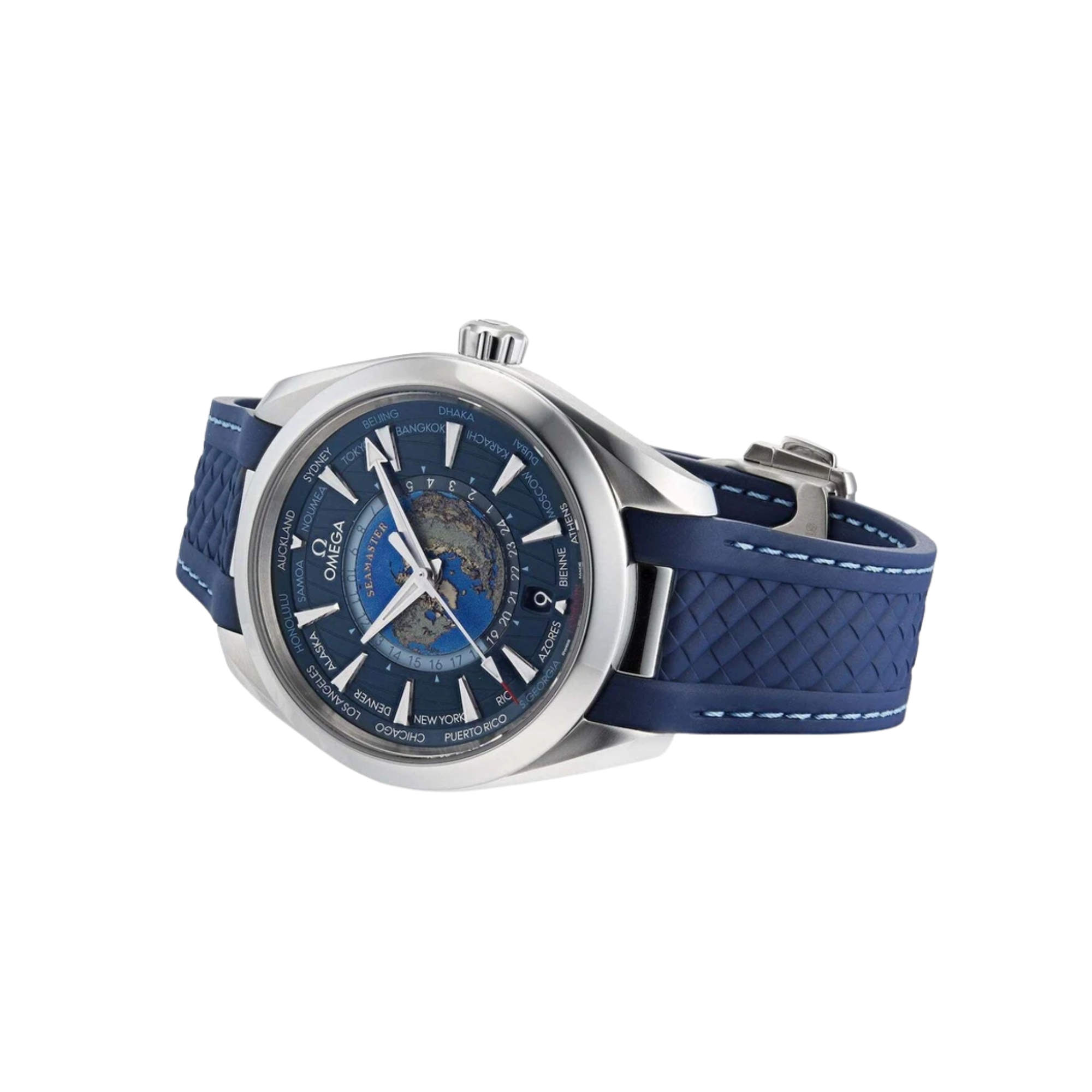 Omega – Seamaster Aqua Terra 150M Co-Axial Master Chronometer GMT Worldtimer 43mm (2022) - Jackson Hole Jewelry Company