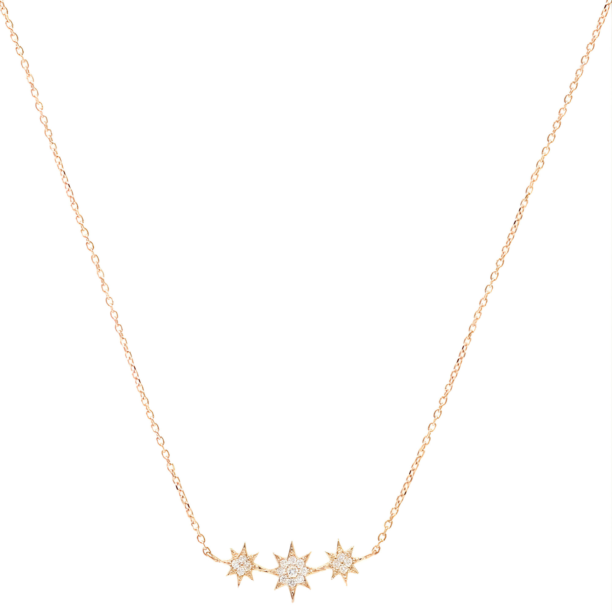 ANZIE Aztec North Star Micro Bar Necklace in 14K Gold 0.10 cttw - Jackson Hole Jewelry Company