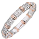 Picchiotti - Xpandable™ Hex Shape Diamond Bracelet in 18K White Gold with Yellow Gold Accents - Jackson Hole Jewelry Company