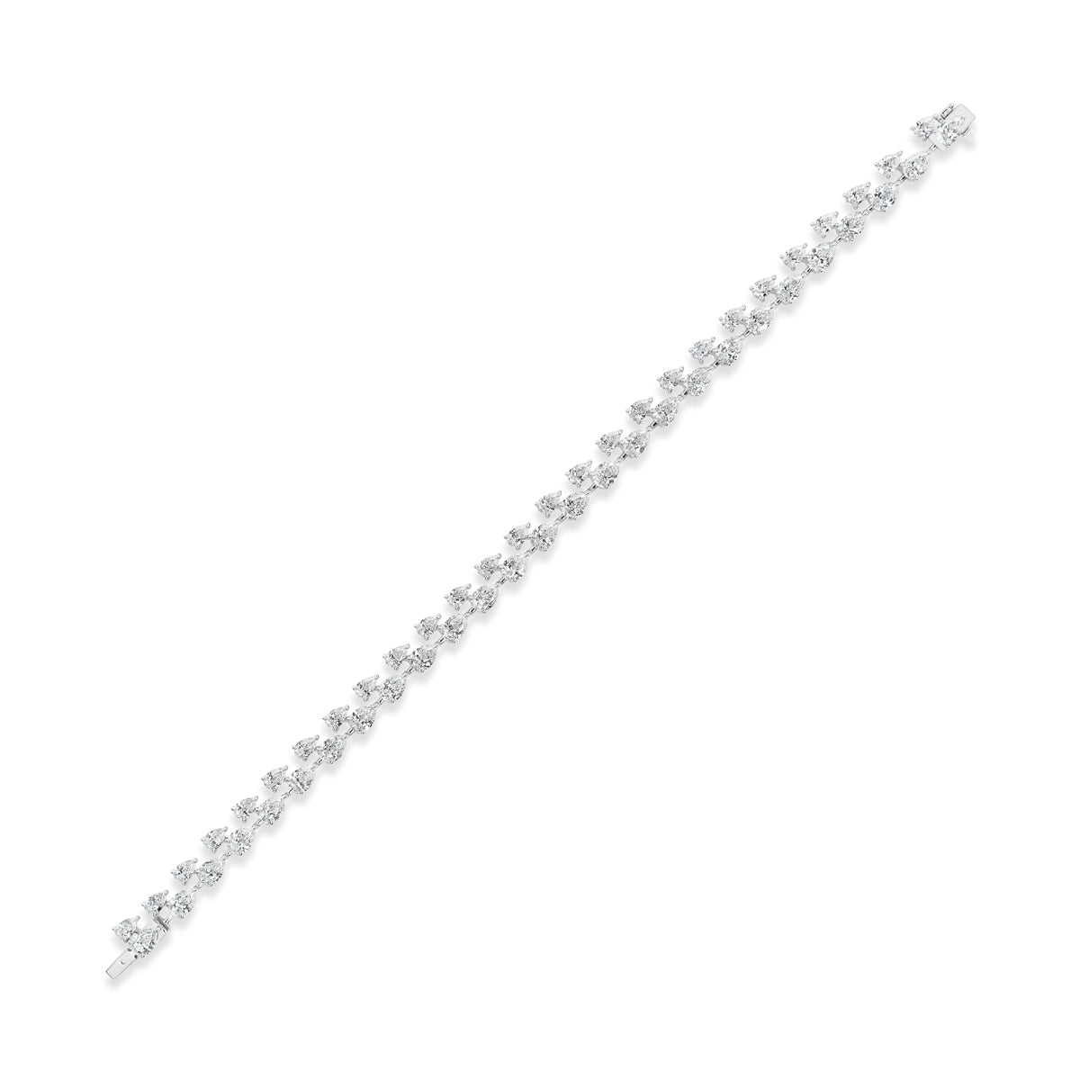 18K White Gold Pear Shape Diamond Bracelet – 7.35 Carats - Jackson Hole Jewelry Company