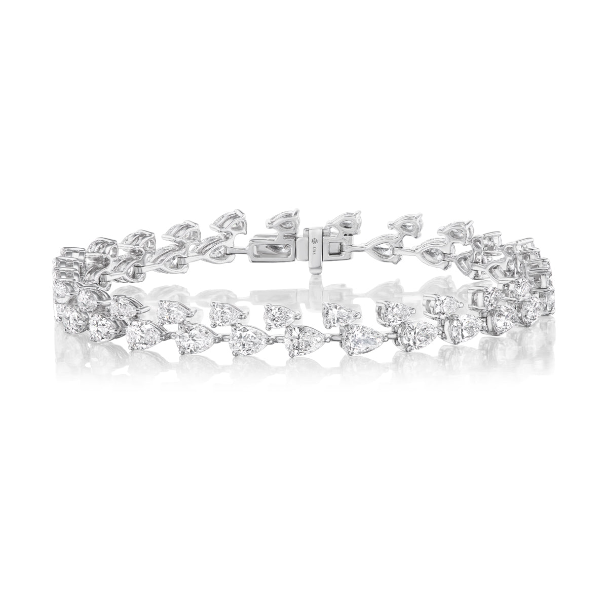 18K White Gold Pear Shape Diamond Bracelet – 7.35 Carats - Jackson Hole Jewelry Company