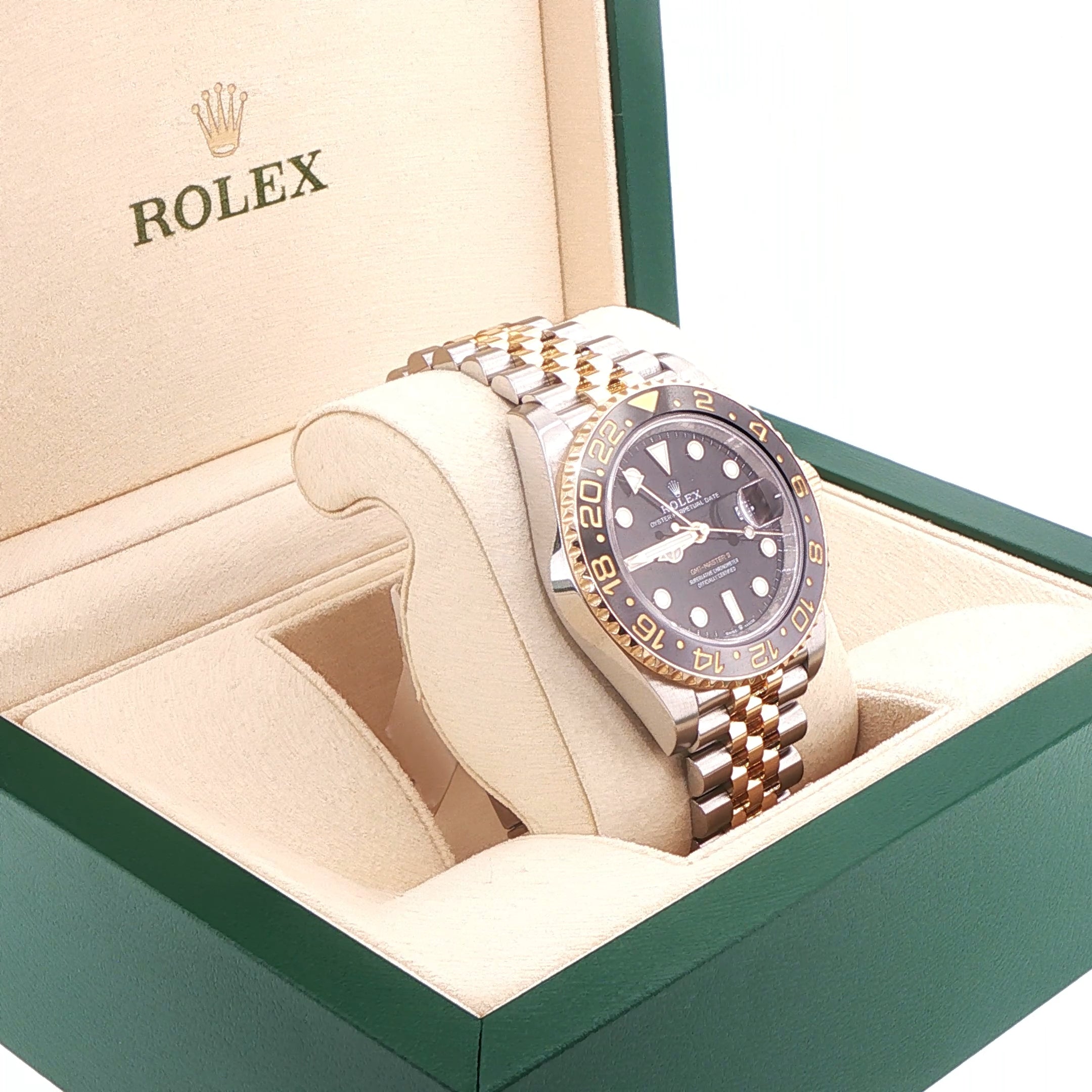 Rolex GMT-Master II in Yellow Rolesor with Black Dial on Jubilee (Box & Card, 2023) - Jackson Hole Jewelry Company