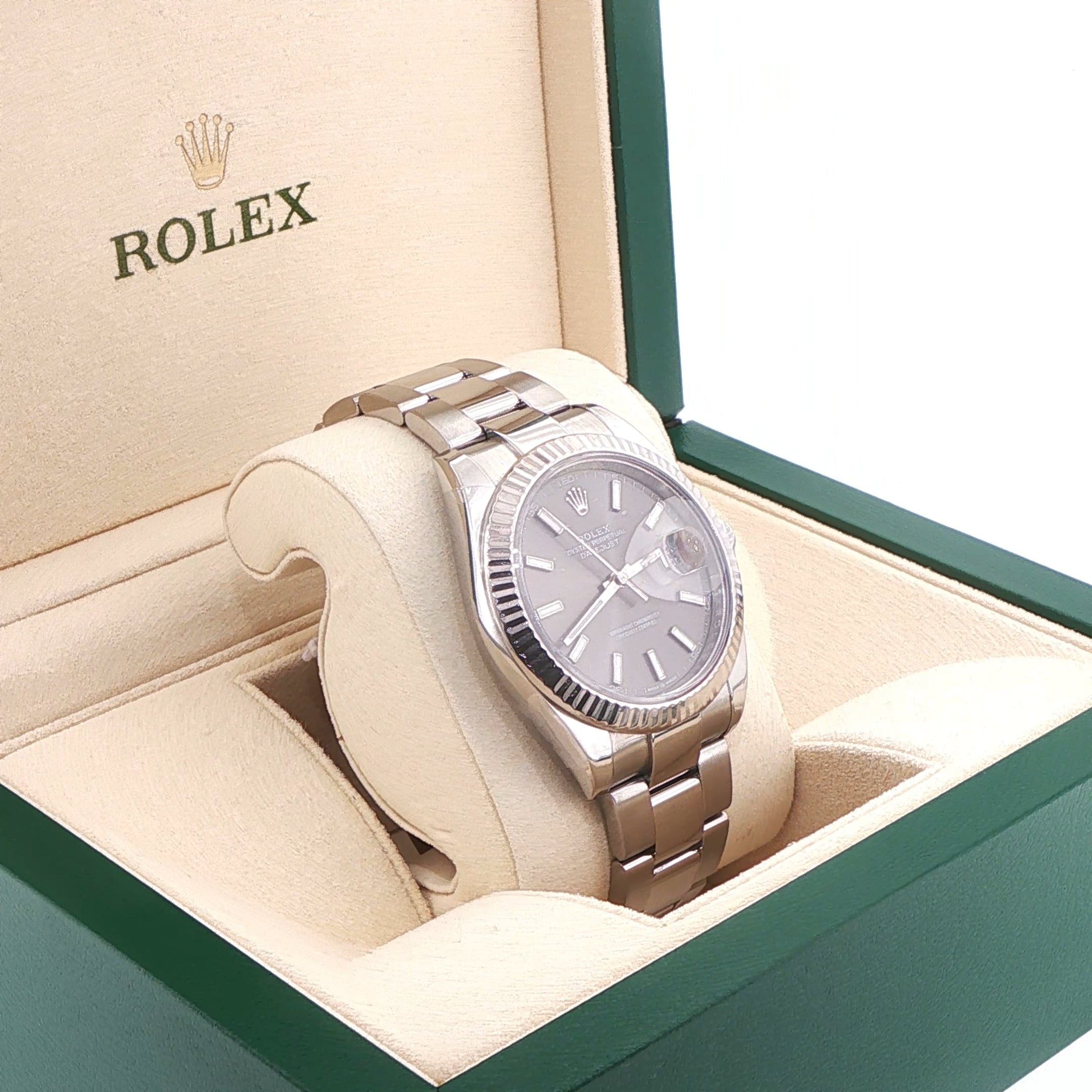 Rolex Datejust 41 in Oystersteel & White Gold with Dark Rhodium Dial on Oyster (Box & Card, 2021) - Jackson Hole Jewelry Company