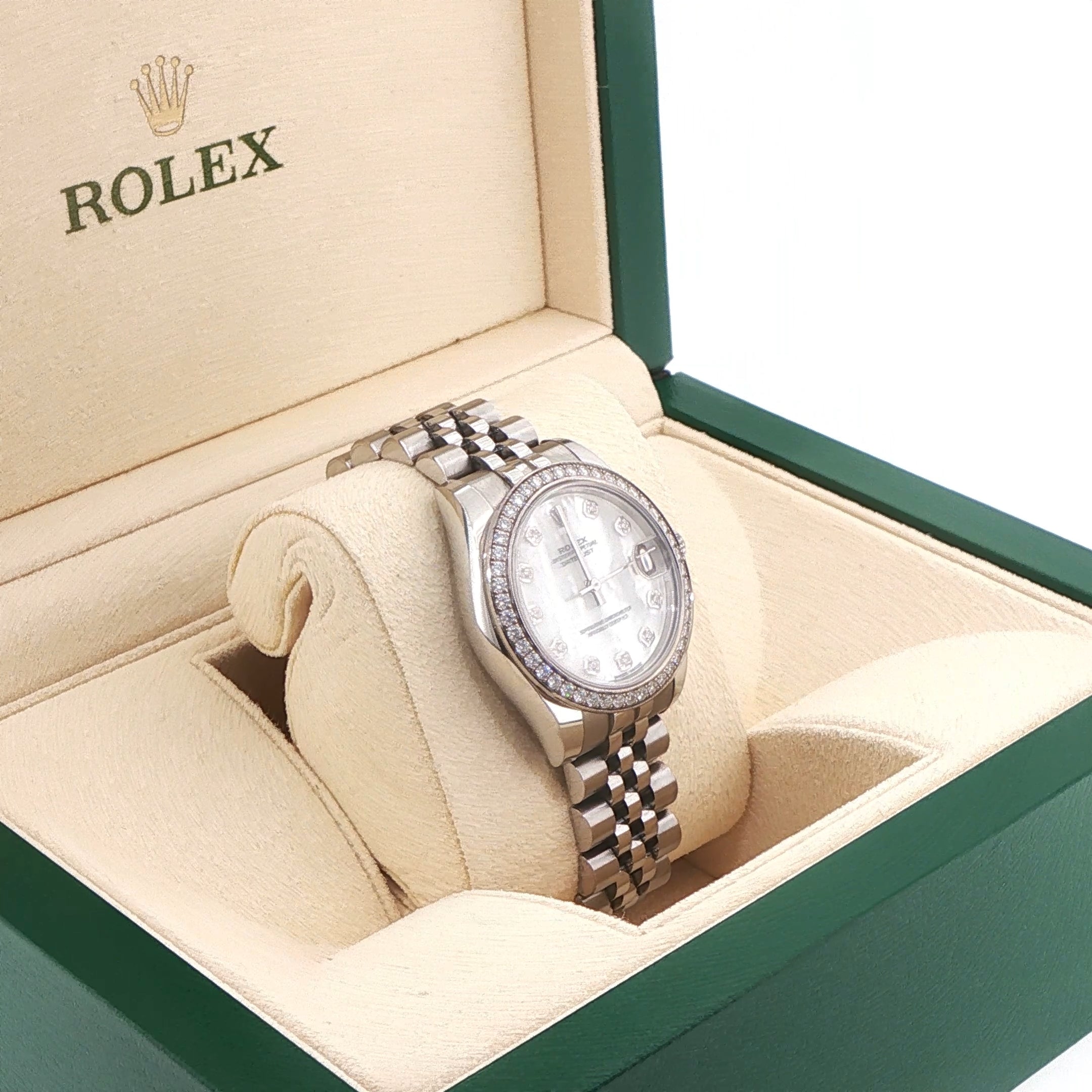 Rolex Datejust 31 with Mother-of-Pearl Diamond Dial on Jubilee (Box & Card, 2019) - Jackson Hole Jewelry Company